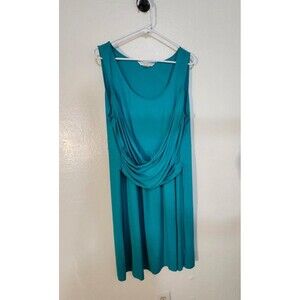 Peter Nygard Aqua Draped Banded Waist Stretchy Knit Dress IX
